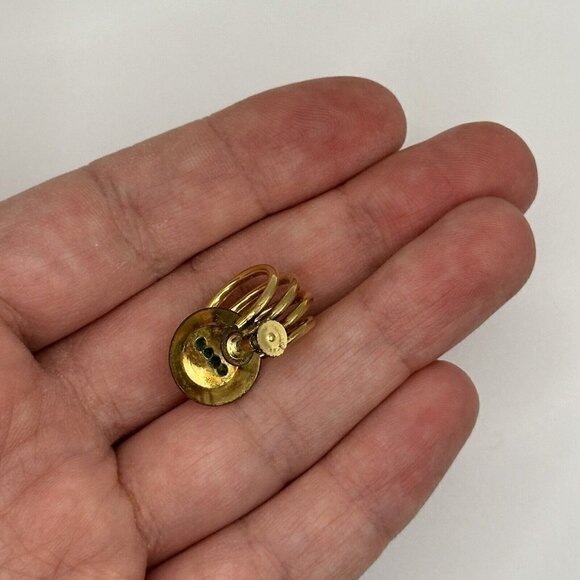 Vintage 1/20 12kt Fill Modernist Multi Hoop Screwback Earrings Signed Classic - Picture 8 of 11